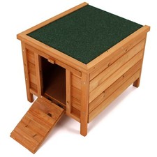 Wooden Pet Hide Shelter Hutch for Rabbit Guinea Pig Tortoise Duck House