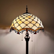 Tiffany Style Floor Lamp Beige