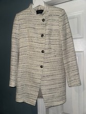 Zara White Grey Boucle Double