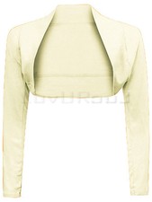 NEW LADIES WOMENS LONG SLEEVE BOLERO SHRUG CARDIGAN TOP OPEN FRONT SIZE 8-14