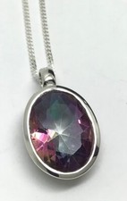 Mystic topaz oval pendant