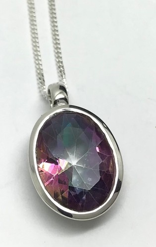Mystic topaz oval pendant