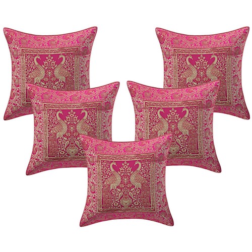 Pink cushion cover - cover, brocade