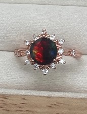 Adjustable Rose Gold-Plated Ammolite Ring