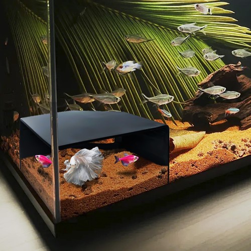 Aquarium corner cave hide - cave,