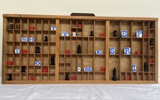Vintage letterpress printer’s tray drawer typecase #18