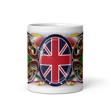 Classic British Fairground Artwork Mug Funfair Rides Waltzer Skid Union Jack UK