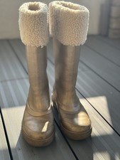 UGG Gold Wellington Boots Beige Sheepskin