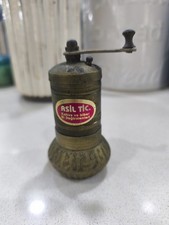 Brass TURKISH SPICE MILL - ASIL TIC LABEL. Kitchen authentic