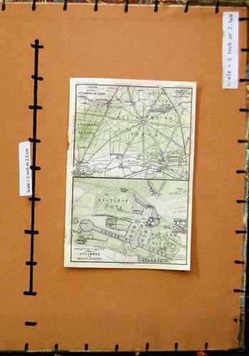 Original old vintage print - old, map