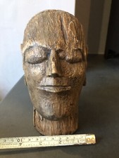 Antique Carved Oriental Religious Chinese Japanese Indian  ? Wooden Manikin Head