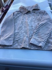 WOMENS M&S PER UNA  1/4 BUTTON FLEECE PULLOVER JUMPER TOP L - 25/22V