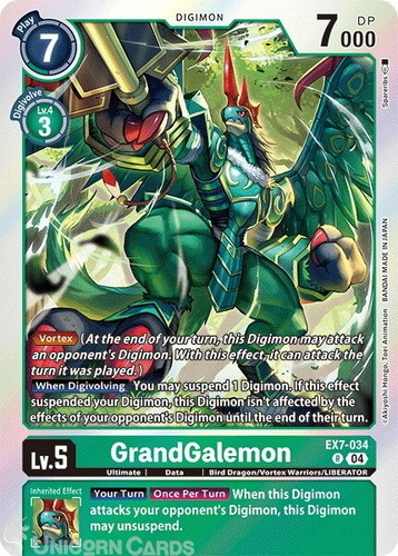 Ex7 034 grandgalemon rare - ex7-034, :