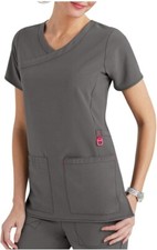 Smart Uniform Ani 210 Scrubs Tunic Scrubs Nurse Doctor Uniform Grey -Size XL