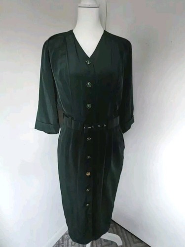 Vintage handmade green dress - vintage,