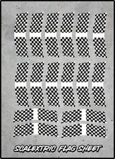 Slot Car Scalextric Flag Scenery Stickers Decals 1/32 Mixed Sheet x 16 Chequered