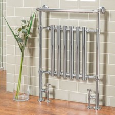 952 x 659mm Bathroom Chrome Traditional Victorian Heated Towel Rail Radiator