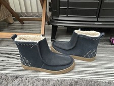 New Ladies Clarks Navy Winter Boots UK 6