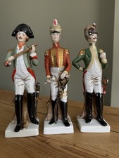 Set 3 Vintage 9" French Soldiers Generals Officers Porcelain Figurines