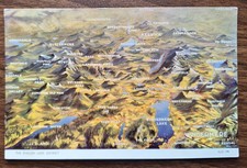 English Lake District Map Vintage Postcard