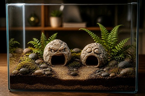 Grumpy stone hides for
