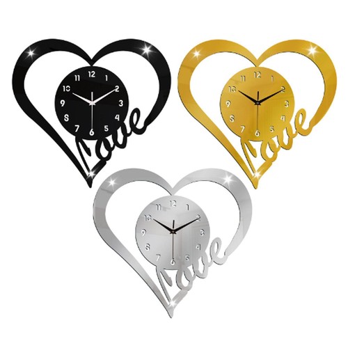 Heart shaped wall clock love - shaped,