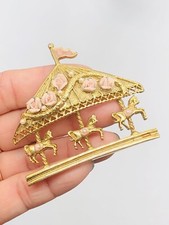 Vtg 1928 Pink Rose Carousel