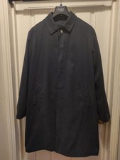 Harry Brown Men's Navy Large Mac Water Resistant Trench Coat w Removable Lining