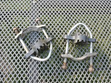 4 x Trampoline Enclosure Metal Pole Clamps U-Bracket & Plastic Spacer