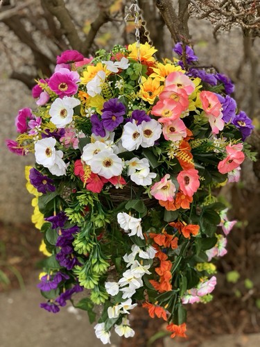 Colourful garden hanging - garden,
