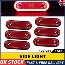 6PCS 12V 24V 20LED Oval Red