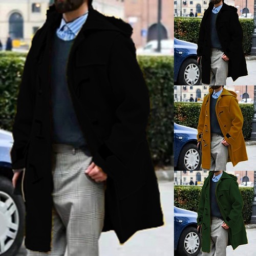 Mens thickened woolen coat - woolen,