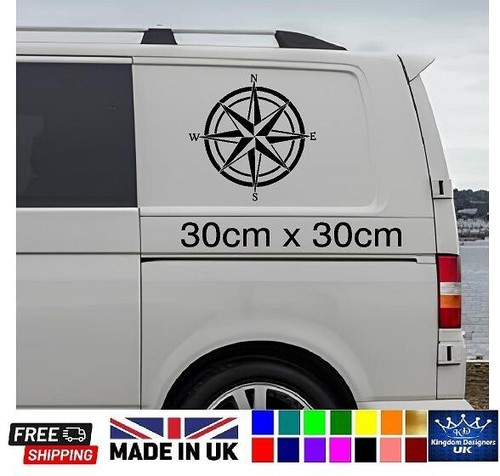 Small compass sticker decal - small,