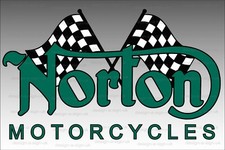 NORTON MOTORCYCLES #M1458 SIGN 16 X 11.7" GARAGE SHED ALUMINIUM MOTORBIKE RACING