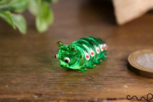 Handmade green little glass - little,
