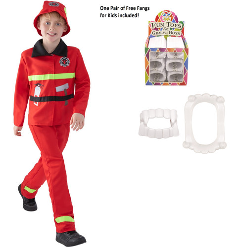 Children fireman uniform red - children's,