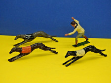 JOHILLCO VINTAGE 1930s LEAD GREYHOUNDS RACING x 3 WITH RARE RACE STARTER