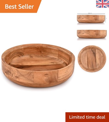 Round wood serving bowl acacia - wood,