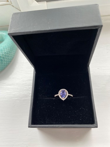 18ct tanzanite diamond pear - 18ct,