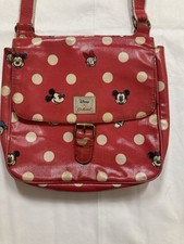 Cath Kidston X Disney Mickey Mouse Saddle Crossbody Bag With Red And White Dots.
