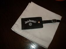 Luggage Label, Vintage "Jack Daniel's Old No 7 Brand" Logo, black leather.