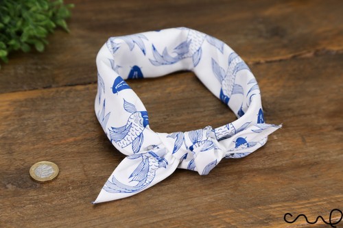 Handmade cotton blue white - cotton,