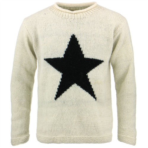 Chunky wool knit star jumper - chunky,
