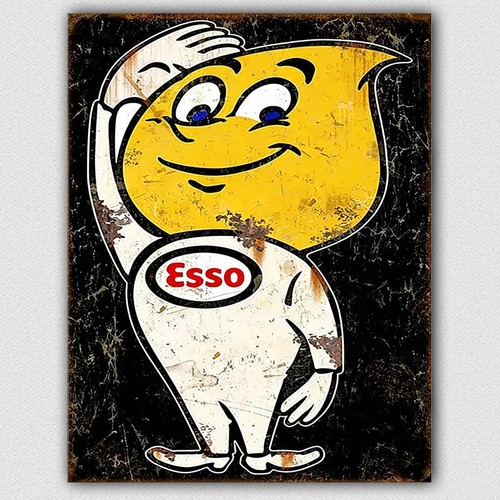 Esso oil petrol sign metal - oil,