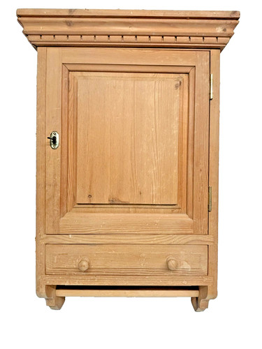 Vintage pine wall - cabinet, with