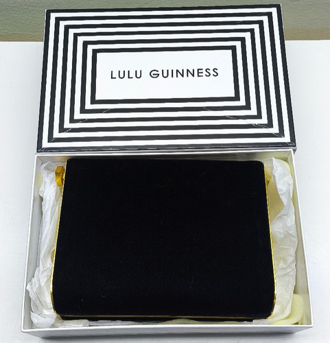 Lulu guinness black suede gold - black,