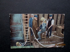 A DEEP SEA DIVER  WITH BRASS HELMET -    A  VINTAGE  PRINTED   CARD POSTED 191