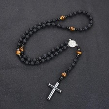 Beaded Long Necklace Tiger-eye