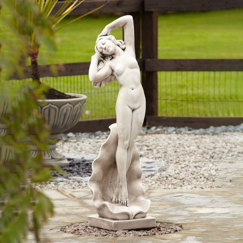 Shell girl nude stone garden - shell,