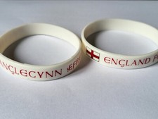 Two White England Forever silicone wristbands, Anglecynn Aefre
